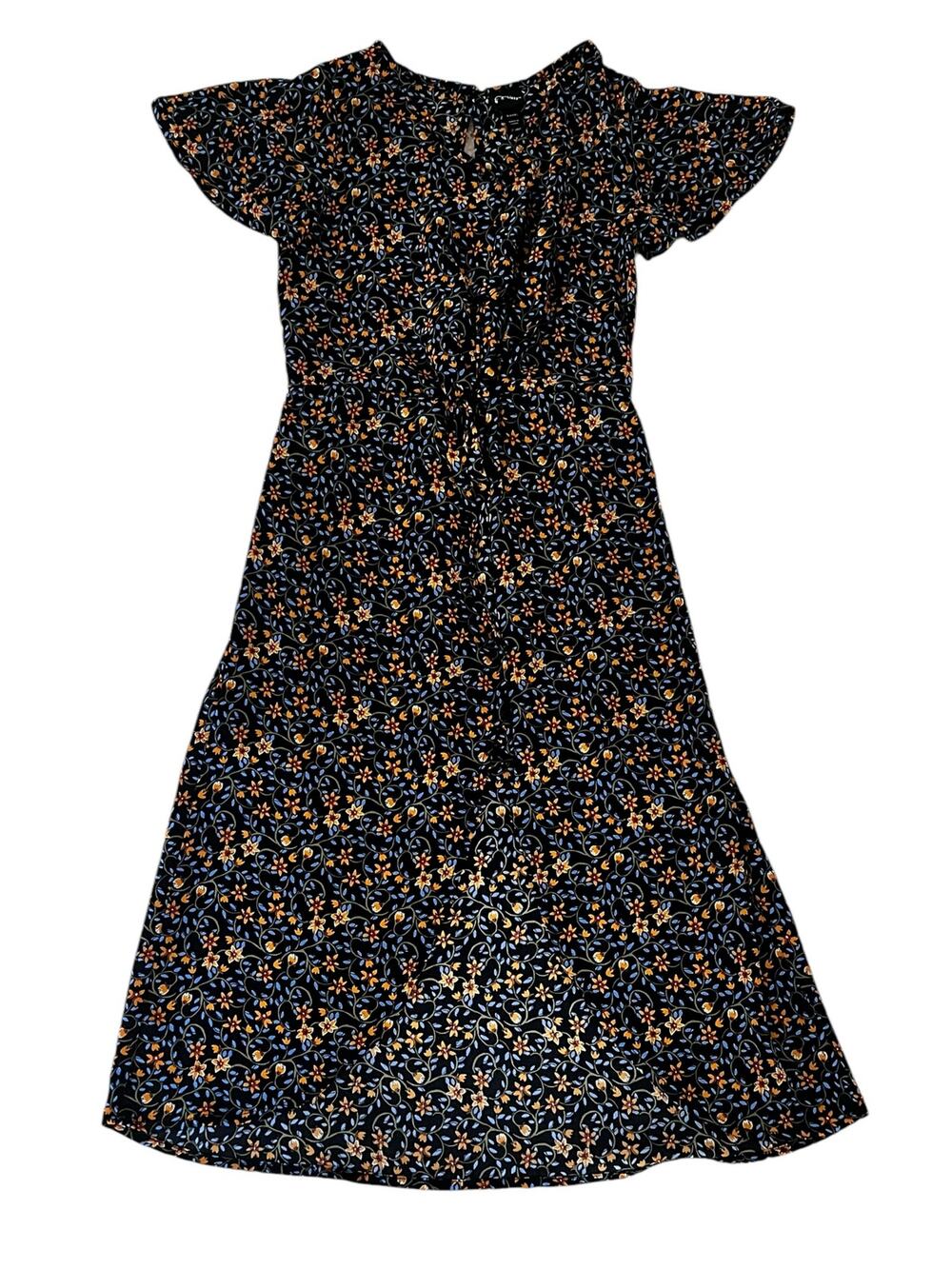 Art Class Romper Dress black yellow floral size Small 6/6x